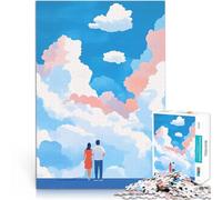 Puzzle da 1000 pezzi per adulti Coppia sotto un cielo nuvoloso Gioco intellettuale giocattolo Lista dei desideri con Babbo Natale 50x70cm