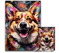 Puzzle da 1000 pezzi per adulti Corgi Graffiti Puzzle impegnativi Gioco interattivo per famiglie, Decorazione fai da te per la casa Sfida mentale Regalo 26X38CM/10,23x14,96 pollici