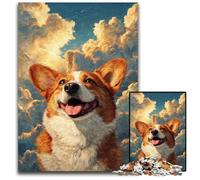 Puzzle da 1000 pezzi per adulti Corgi in The Cloud, puzzle in legno, gioco interattivo per famiglie, rompicapo, giocattolo educativo 50X75CM