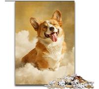 Puzzle da 1000 pezzi per adulti Corgi in The Cloud, puzzle in legno, gioco rompicapo, gioco interattivo per famiglie, adatto dai 14 anni in su, dimensioni 50X75cm