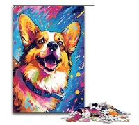 Puzzle da 1000 pezzi per adulti Corgi nel cratere circondato da schizzi Un sacco di idee regalo per giocattoli educativi intellettuali decompressivi 75x50 cm