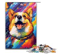 Puzzle da 1000 pezzi per adulti Corgi nel cratere circondato da schizzi Un sacco di puzzle educativo gioco educativo per compleanno Natale 75x50 cm