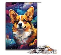 Puzzle da 1000 pezzi per adulti Corgi nel cratere circondato da schizzi Un sacco di puzzle per gioco educativo sfida giocattolo opera d'arte regalo 75x50 cm