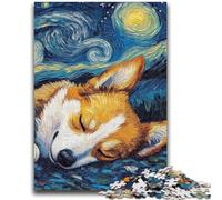 Puzzle da 1000 pezzi per adulti Corgi Night Sky, gioco stimolante e gioco per famiglie con pezzi completamente interconnessi di forma casuale 26x38cm