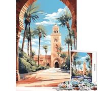Puzzle da 1000 pezzi per adulti cortile della moschea in Marocco decorazione per la casa giocattoli fantastici regali e giochi pratici Ogni pezzo è unico Dimensioni 38x26cm