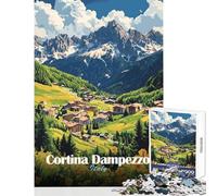 Puzzle da 1000 pezzi per adulti Cortina d'Ampezzo villaggio di montagna gioco rompicapo ideale per le vacanze a casa per passare il tempo giocattolo educativo regalo di compleanno e originale