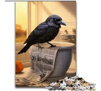 Puzzle da 1000 pezzi per adulti, Corvo che legge il giornale, in legno, per adolescenti dai 14 anni in su, decorazione per la casa, 50x75cm, gioco educativo e divertente per interni