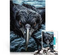 Puzzle da 1000 pezzi per adulti corvo curioso che vola Fatto di cartone Adatto a partire dai 14 anni Divertimento in famiglia È ideale come regalo per tutta la famiglia misurare：26x38cm