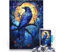 Puzzle da 1000 pezzi per adulti Corvo in vetro colorato per il giocattolo di sfida del gioco educativo Lista dei desideri con Babbo Natale 52x38cm