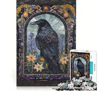 Puzzle da 1000 pezzi per adulti, corvo nero a figura intera, gioco rompicapo, difficile, per rafforzare l'amore tra le coppie 50x75cm