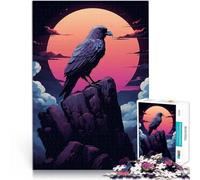 Puzzle da 1000 pezzi per adulti Corvo su una roccia per il giocattolo di sfida del gioco educativo offerte come regali per tutta la famiglia 38x26cm