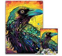 Puzzle da 1000 pezzi per adulti, corvo verde, puzzle in legno ideale per gli innamorati, perfetto regalo di Natale, Capodanno, San Valentino, 50x75CM/19,68x29,52 pollici.