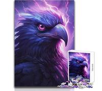 Puzzle da 1000 pezzi per adulti "Corvo viola della tempesta", perfetto per trascorrere ore tranquille e di svago, giocattolo di alta qualità con taglio preciso, dimensioni 38x26cm