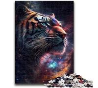 Puzzle da 1000 pezzi per adulti Cosmic King Space Tiger Family Fun, ideale come regalo per tutta la famiglia dai 14 anni in su, 26x38cm