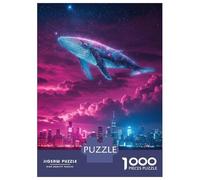 Puzzle Da 1000 Pezzi Per Adulti Cosmic Whale Over Cityscape Puzzle Per Adulti Gioco Rompicapo Corsa Di Velocità Manuale Regalo Antistress 70x50cm/1000pcs