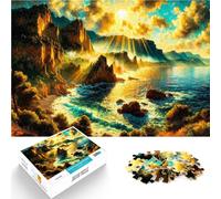 Puzzle da 1000 pezzi per adulti Costa del tramonto dorato Giocattoli da gioco per regalo di famiglia Decorazioni e regali unici per la casa 75x50cm