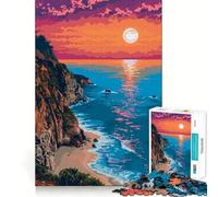 Puzzle da 1000 pezzi per adulti,Costa della California,Pixel Art,Gioco di precisione,Divertente gioco mentale,Regalo,Gioco accogliente,Regalo di Natale per il tempo libero (38x26cm)