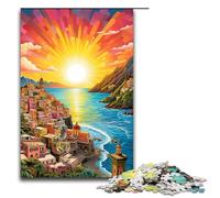 Puzzle da 1000 pezzi per adulti Costiera Amalfitana colorato divertente per tutta la famiglia con poster abbinato e foglio di quiz 1000 pezzi (75x50 cm)
