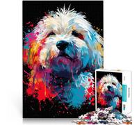 Puzzle da 1000 pezzi per adulti Coton de Tulear Cane Arte Puzzle 26 x 38 cm Unico Compleanno e Idee Regalo