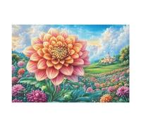 Puzzle Da 1000 Pezzi Per Adulti Countryside Dahlia 1000 PCS 75x50cm Adatto Ai Bambini Ottimo Per Interazione Genitori-Figli Migliora Concentrazione Dei Bambini