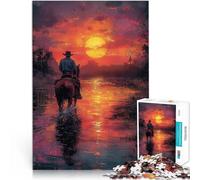 Puzzle da 1000 pezzi per adulti Cowboy nel deserto Difficile da completare ma divertente e umoristico offerte come regali per tutta la famiglia 38x26cm