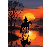 Puzzle da 1000 pezzi per adulti, cowboy occidentale al tramonto, puzzle in legno, puzzle per adolescenti, migliori esercizi cerebrali per adulti