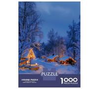 Puzzle Da 1000 Pezzi Per Adulti Cozy Winter Cabin Village Puzzle Gioco Rompicapo Decorazione Per La Casa Regali Unici Per Compleanno E Natale 52x38cm/1000pcs