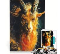 Puzzle da 1000 pezzi per adulti, creatura animale capra infuocata, gioco impossibile, decorazione per la casa, ideale come regalo per tutta la famiglia 38x26cm