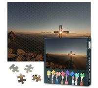 Puzzle da 1000 pezzi per adulti, croce da parete, immagine artistica | Croce da parete, decorazione da parete con Gesù Cristo, immagini cristiane, poster artistico, dimensioni 70 x 50 cm