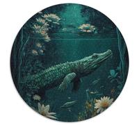 Puzzle da 1000 pezzi per adulti Crocodile Wonder, puzzle rotondi da 1000 pezzi per adulti, rompicapo e decorazione per la casa, regalo perfetto per le feste (67,5x67,5cm)
