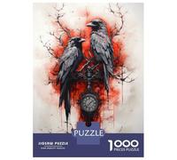Puzzle Da 1000 Pezzi Per Adulti Crow Ravens Ink Puzzle Per Adulti Gioco Rompicapo Assemblaggio Di Modelli Difficile E Impegnativo 52x38cm/1000pcs