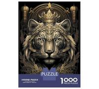 Puzzle Da 1000 Pezzi Per Adulti Crown Tiger King Art Deco Puzzle Per Adulti Gioco Rompicapo Assemblaggio Di Modelli Difficile E Impegnativo 38x26cm/1000pcs