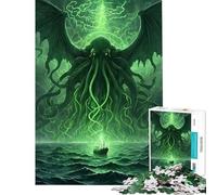 Puzzle da 1000 pezzi per adulti Cthulhu Rising con nave gioco educativo e stimolante regalo di compleanno per tutta la famiglia (dimensioni 50x75cm)