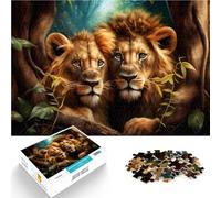 Puzzle da 1000 pezzi per adulti Cuccioli di leone Fatto di carta,Adatto a partire dai 14 anni Giocattoli fai da te regali per amici e familiari。misurare:26x38cm/10.24 x 14.96pollice