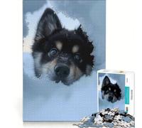 Puzzle da 1000 pezzi per adulti, cucciolo di husky nero delle nevi, gioco rompicapo, difficile, per rafforzare l'amore tra le coppie 38x26cm