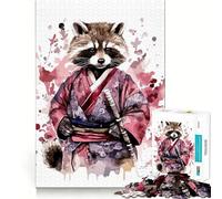 Puzzle da 1000 pezzi per adulti,cucciolo di procione,samurai,perfetto per incastri,arte,sfida per la mente,divertimento,relax,gioco,compleanno,regalo per la mente (50x75cm)