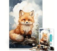 Puzzle da 1000 pezzi per adulti,cucciolo di volpe rossa,bordi sottili,gioco creativo,divertente e rilassante,regalo di compleanno,hobby (50x75cm)