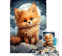 Puzzle da 1000 pezzi per adulti cucciolo di volpe rossa gioco per famiglie giocattolo avvincente per coltivare la pazienza regalo per donne e uomini migliora la memoria (dimensioni 38x26cm)