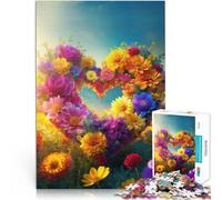 Puzzle da 1000 pezzi per adulti Cuore fatto di fiori per il giocattolo di sfida del gioco educativo perché è ideale come regalo per tutta la famiglia 38x26cm