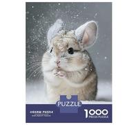 Puzzle Da 1000 Pezzi Per Adulti Cute Chinchilla in Snow Puzzle Per Adulti Giochi Divertenti Ma Divertenti E Umoristici Regali Di Natale E Compleanno 52x38cm/1000pcs