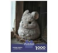 Puzzle Da 1000 Pezzi Per Adulti Cute Gray Chinchilla Portrait Puzzle Per Adulti Gioco Rompicapo Difficile Sfida Educativa Difficile 52x38cm/1000pcs