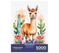 Puzzle Da 1000 Pezzi Per Adulti Cute Llama Watercolor Puzzle Per Adulti Gioco Pratico Regalo Di Compleanno Divertimento A Casa Attività, 70x50cm/1000pcs