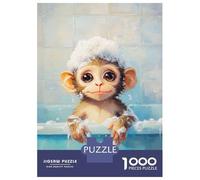 Puzzle Da 1000 Pezzi Per Adulti Cute Monkey Bath Time Puzzle Per Adulti Giochi Rilassanti Sfida Difficile Regalo Di Compleanno, Regali, 70x50cm/1000pcs