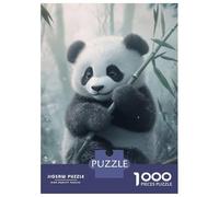 Puzzle Da 1000 Pezzi Per Adulti Cute Panda with Bamboo Shoot Puzzle Gioco Rompicapo Gara Di Velocità Manuale Interazione Genitore-figlio 38x26cm/1000pcs