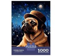Puzzle Da 1000 Pezzi Per Adulti Cute Pug Hat Pixel Art Puzzle Gioco Rompicapo Decorazione Per La Casa Regali Unici Per Compleanno E Natale 38x26cm/1000pcs