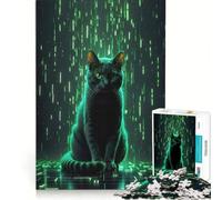 Puzzle da 1000 pezzi per adulti, Cyber Cat Gaming Glitch, gioco impossibile, analisi e logica, per rafforzare l'amore tra le coppie 38x52cm