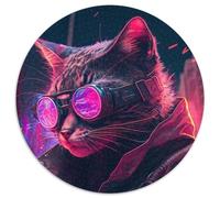 Puzzle da 1000 pezzi per adulti Cyberpunk Human Cat Puzzle impossibili per adulti Perfetto per il divertimento in famiglia durante le vacanze 67,5x67,5 cm