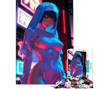 Puzzle da 1000 pezzi per adulti Cyberpunk Suora Impossibile Gioco per Gioco Educativo Sfida Giocattolo Divertente Regalo Migliora la Memoria (Dimensioni 38x52cm)