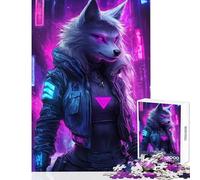 Puzzle da 1000 pezzi per adulti Cyberpunk Wolf Girl Giocattoli antistress Ottimi regali e giocattoli per giochi educativi Attività divertenti a casa Dimensioni 38x52cm