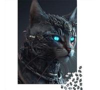 Puzzle da 1000 pezzi per adulti Cyborg Cat 2 Puzzle quadrati, per adulti e adolescenti, puzzle in legno per la casa, decorazioni artistiche, 1000 pezzi (75x50 cm)